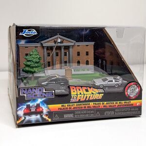 Back to the Future Hill Valley Courthouse Nano Scene Jada Die Cast Cars - Sealed
